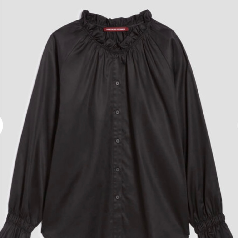 Comptoir Des Cotonniers Brand New Black Silky Cotton Blouse